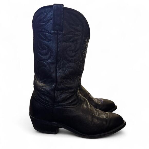 Durango Men’s Black Leather Classic genuine Western Cowboy Boots Size 9.5D - Picture 5 of 8